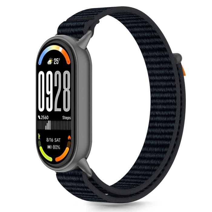 PASEK TECH-PROTECT XIAOMI SMART BAND 8 / 9 / 10 / NFC NYLON STRIPE CZARNY POMARAŃCZOWY