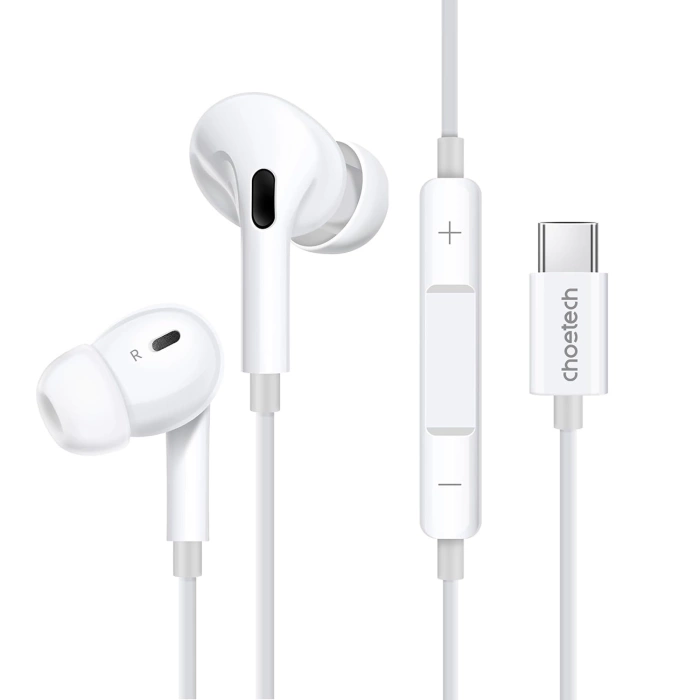 Słuchawki dokanałowe Choetech OC-A011 USB-C 1,2m - białe