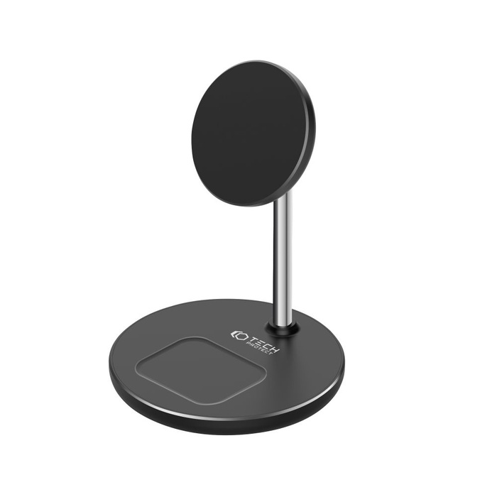 ŁADOWARKA TECH-PROTECT QI15W-A21 2IN1 MAGNETIC MAGSAFE WIRELESS CHARGER BLACK