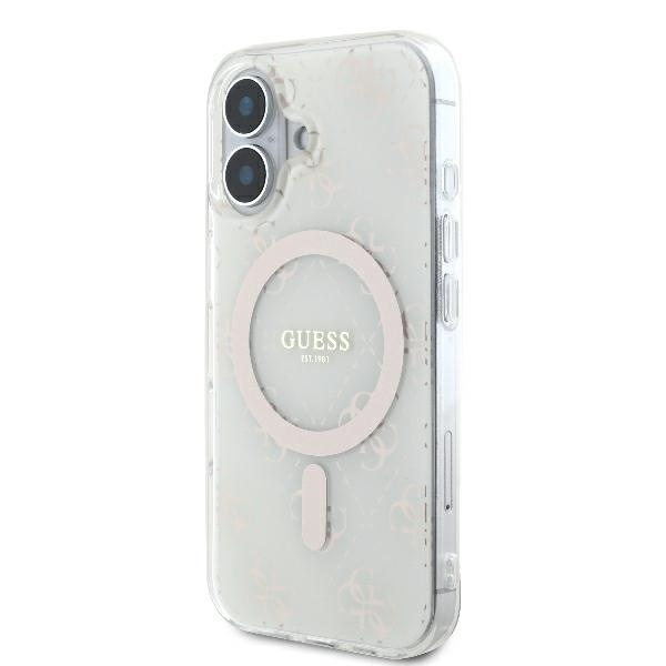 Etui Guess iPhone 16 Plus 6.7" biały/white hardcase IML 4G Background MagSafe