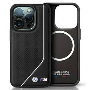 Etui BMW iPhone 16 Pro 6.3" czarny/black hardcase M Perforated Twisted Line MagSafe