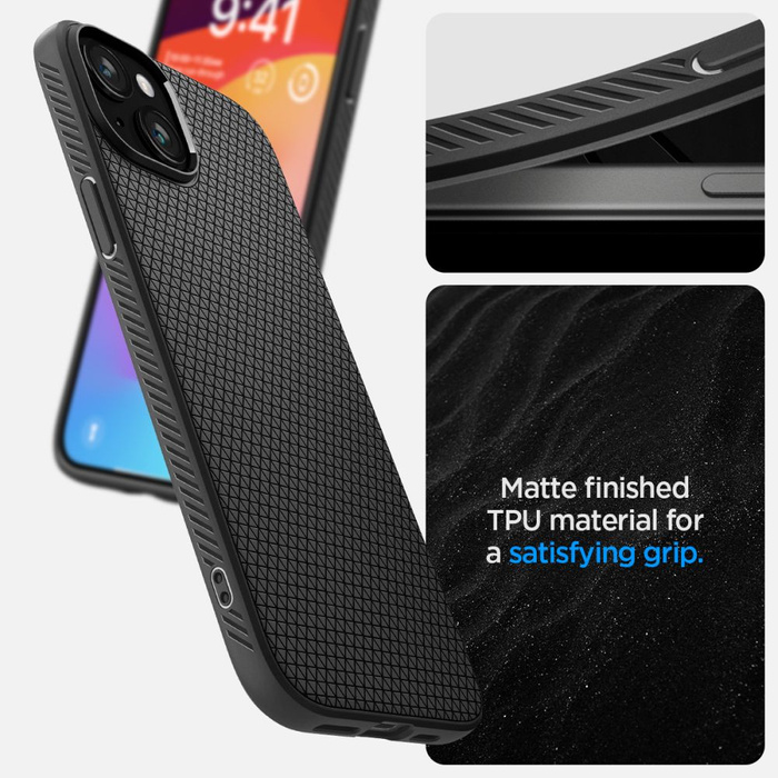 Etui Spigen Liquid Air iPhone 15 Plus Matte Black Case