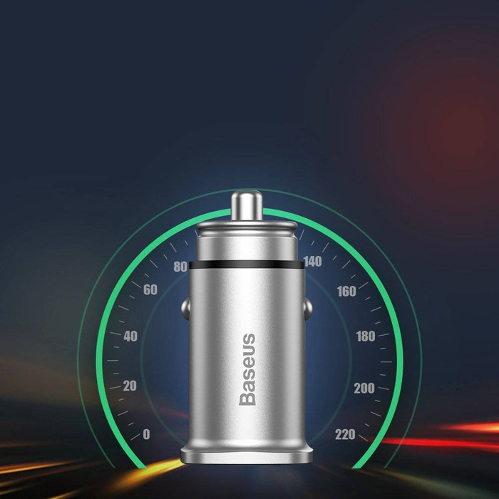 Baseus Square inteligentna ładowarka samochodowa 2x USB QC3.0 Quick Charge 3.0 SCP AFC 30W czarny (CCALL-DS01)