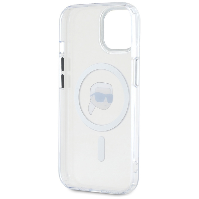Etui Karl Lagerfeld IML Metal Karl Head   MagSafe do iPhone 15 biały