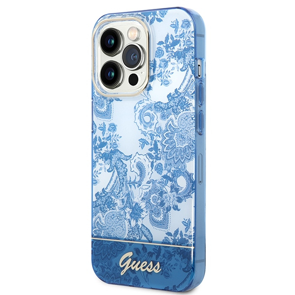 Etui GUESS Apple iPhone 14 Pro Porcelain Collection Niebieski Hardcase