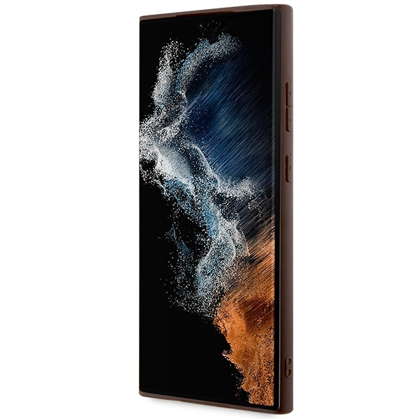 Etui Guess GUHMS24LG4GFRW S24 Ultra S928 brązowy/brown hardcase 4G Collection Leather Metal Logo MagSafe Case