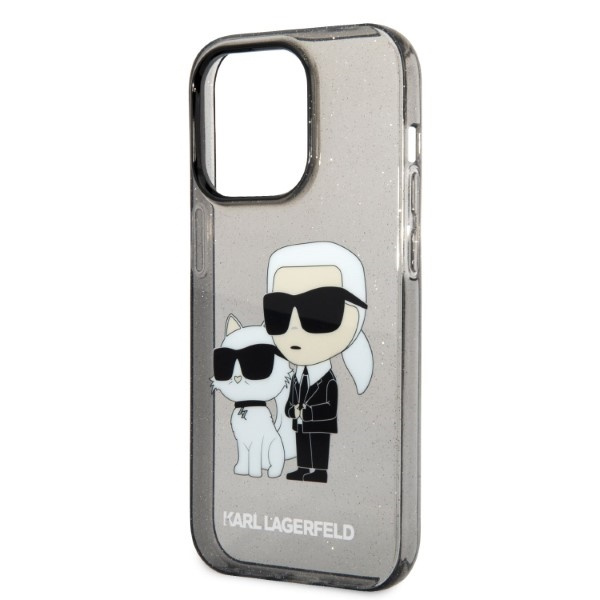 Etui KARL LAGERFELD Apple iPhone 14 Pro IML GLIT NFT Karl&Choupette Czarny Hardcase