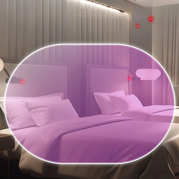 Wykrywacz ukrytych kamer Baseus Heyo Series II z alarmem i mini latarką + kabel Baseus Simple USB-A - USB-C – biały