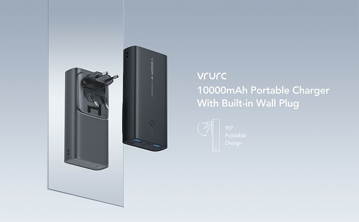VEGER powerbank 10000 mAh PD QC3.0 20W ACE100 (W1146) czarny.