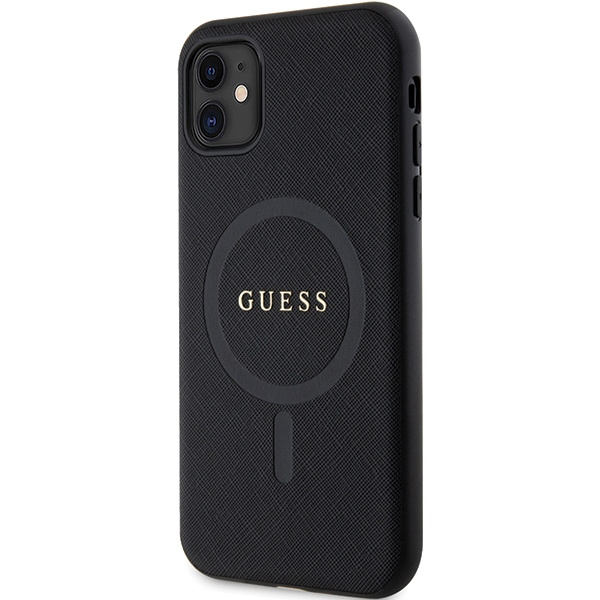 Etui Guess GUHMN61PSAHMCK iPhone 11 / Xr 6.1" czarny/black hardcase Saffiano MagSafe Case