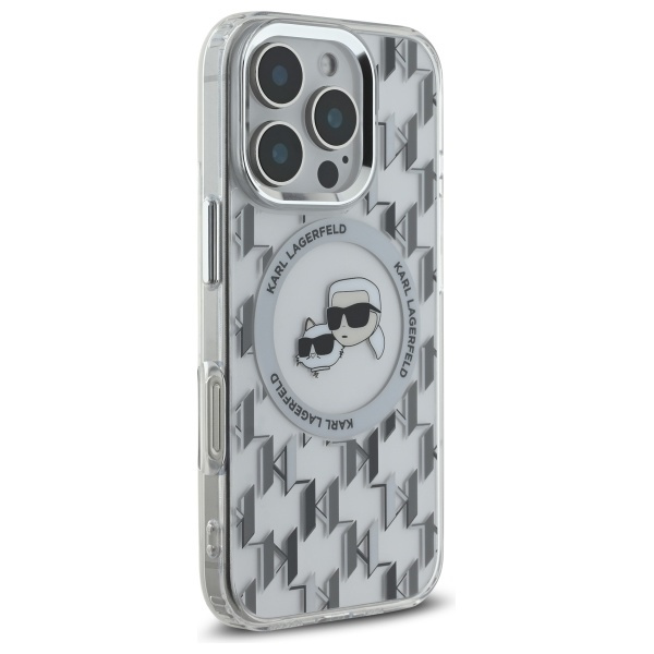 Etui Karl Lagerfeld iPhone 16 Pro Max 6.9" przezroczysty/transparent IML Monogram Karl&Choupette Head MagSafe