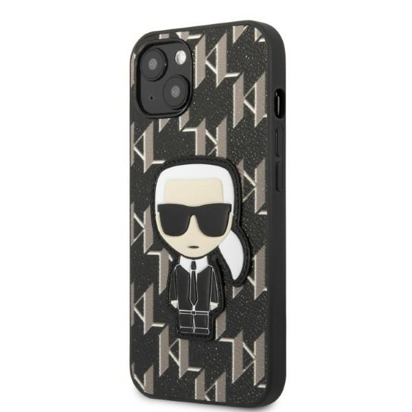 Etui Karl Lagerfeld iPhone 13 6,1" Hardcase Czarny/black Monogram Ikonik Patch Case