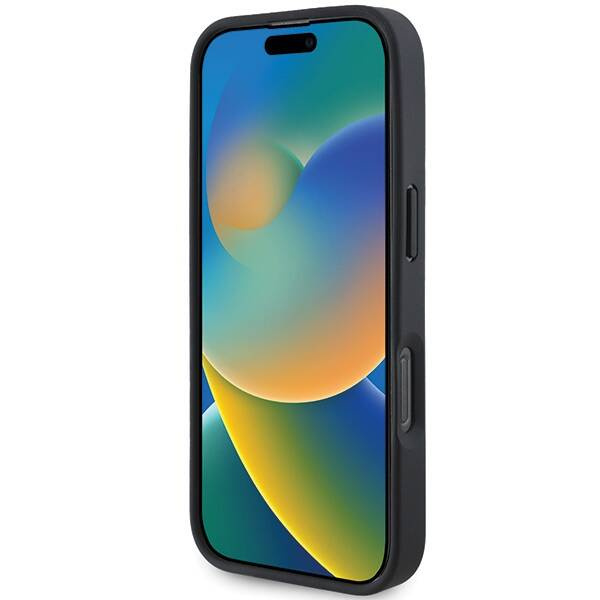 Etui Mercedes iPhone 16 Pro  6.3" czerwony/red hardcase MB Wood Imitation Leather MagSafe