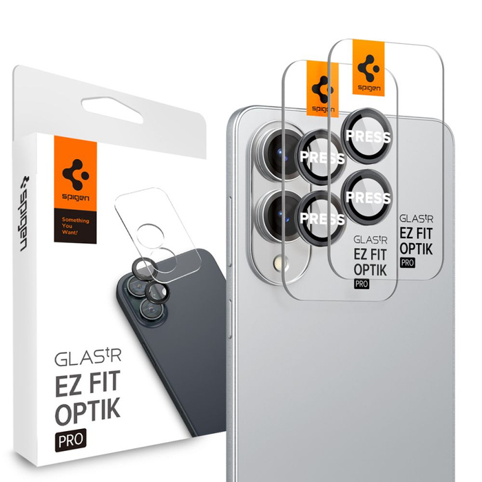 OSŁONA APARATU SPIGEN SAMSUNG GALAXY S25 EDGE OPTIK PRO GLAS.TR ”EZ FIT” CAMERA PROTECTOR 2-PACK CZARNA
