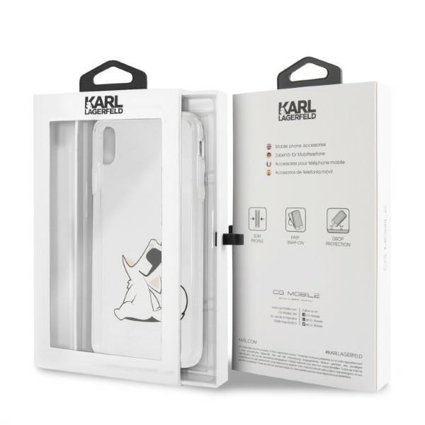 Etui KARL LAGERFELD Apple iPhone Xs Max Choupette Fun Bezbarwny Case