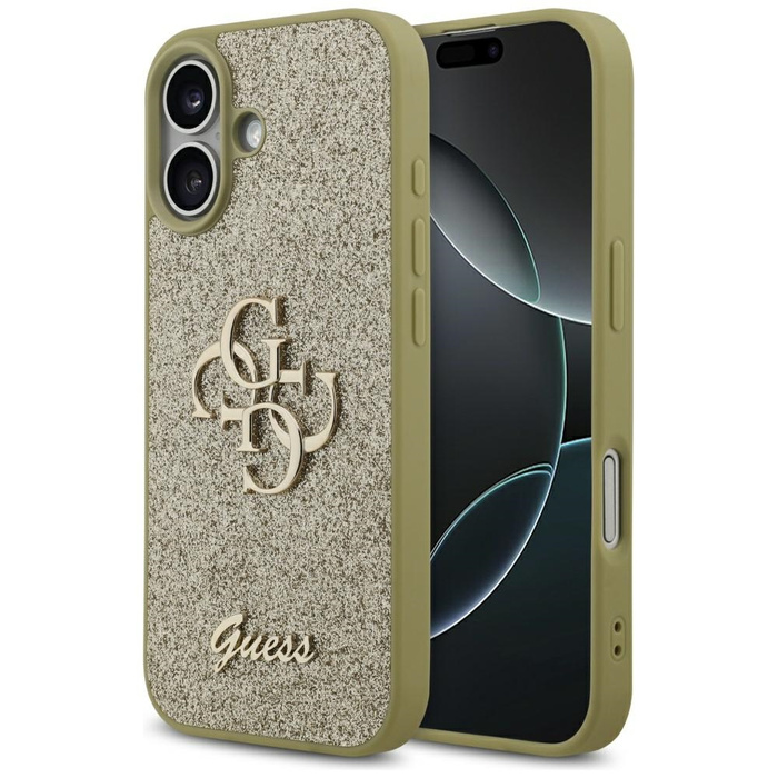 Etui Guess Fixed Glitter Big 4G do       iPhone 17 złoty