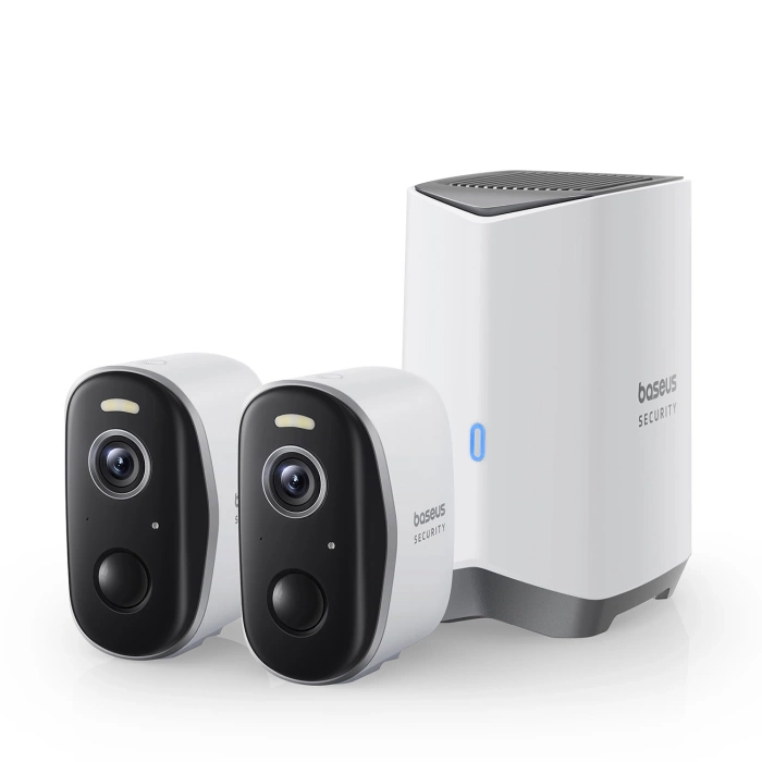 Zestaw monitoringu zewnętrznego Baseus Security N1 2K (2 kamery) Biały