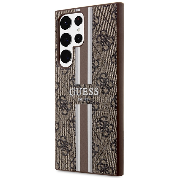 Etui Guess GUHCS23LP4RPSW S23 Ultra S918 brązowy/brown hardcase 4G Printed Stripe Case