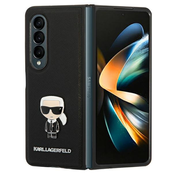Etui KARL LAGERFELD Samsung Galaxy Z Fold 4 Book Saffiano Ikonik Metal Czarny Case