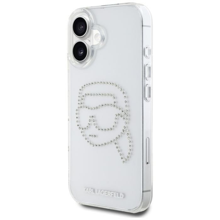Etui Karl Lagerfeld IML Rhinestones Karl  Head do iPhone 16 przezroczysty