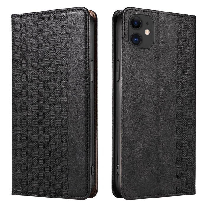 Magnet Strap Case etui do iPhone 12 pokrowiec portfel + mini smycz zawieszka czarny