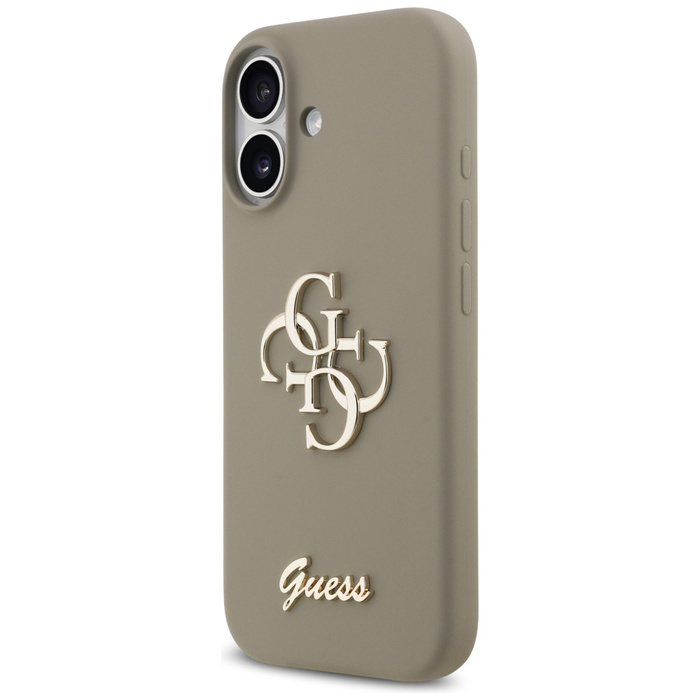 Etui Guess Silicone Big 4G Script do     iPhone 17 brązowy