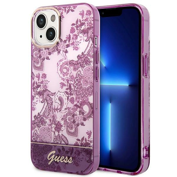 Etui GUESS Apple iPhone 14 Plus Porcelain Collection Różowy Fuksja Hardcase