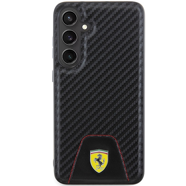 Etui FerrariFEHCS24MN3PUK Samsung Galaxy S24+ S926 czarny/black hardcase Carbon Stitched Bottom Case