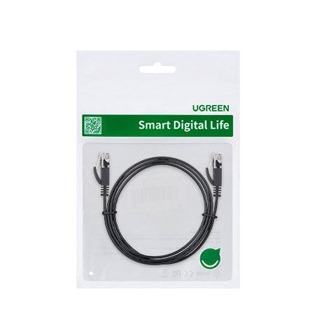 Ugreen płaski kabel sieciowy LAN Ethernet Cat. 6 12m czarny (NW102)