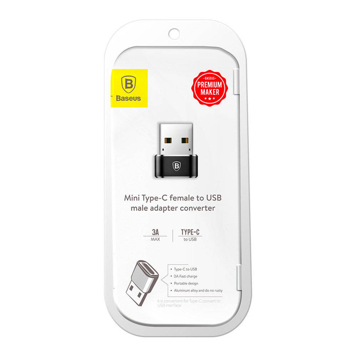 Baseus adapter przejściówka ze złącza USB Type-C na USB czarny (CAAOTG-01)