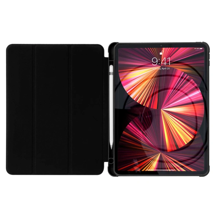 Stand Tablet Case etui Smart Cover pokrowiec na iPad 10.2'' 2021 z funkcja podstawki czarny