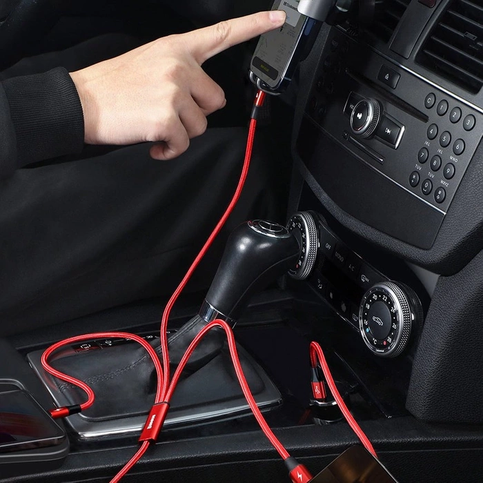 Kabel Baseus Rapid Series 3w1 USB-C - USB-C / Lightning / micro USB 20W PD 1.5m - zielony