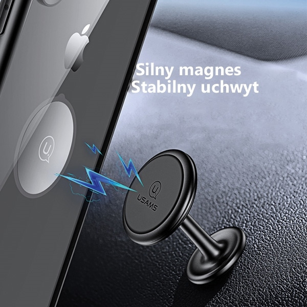 USAMS Uchwyt magnetyczny na kokpit deskę rozdzielczą klejony regulowany stojący czerwony