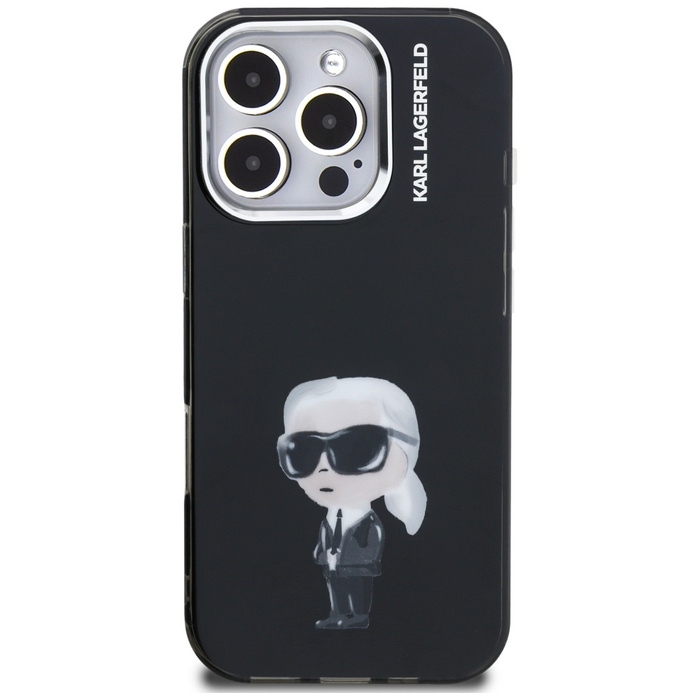 Etui Karl Lagerfeld IML Aquarelle Karl   & Logo MagSafe do iPhone 16 Pro czarny