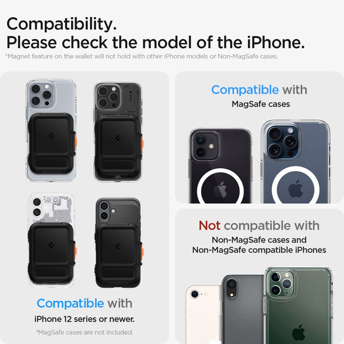 PORTFEL MAGSAFE SPIGEN LOCK FIT UNIWERSALNY CARD HOLDER CZARNY