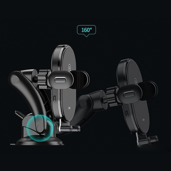 USAMS Uchwyt indukcyjny 15W Automatyczny do szyby/na deskę rozdzielczą czarny