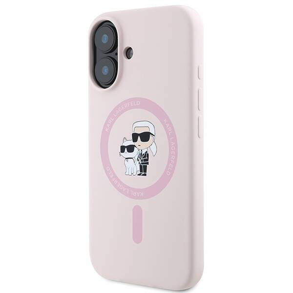 Etui Karl Lagerfeld iPhone 16 Plus różowy/pink HC MagSafe Silicone KC Heads Ring