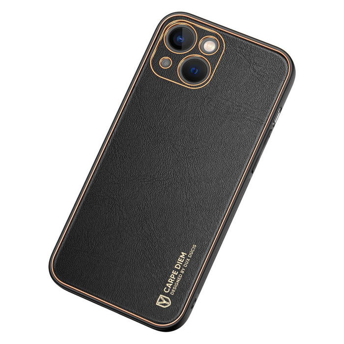 Dux Ducis Yolo etui iPhone 14 elegancki pokrowiec ze skóry ekologicznej czarny
