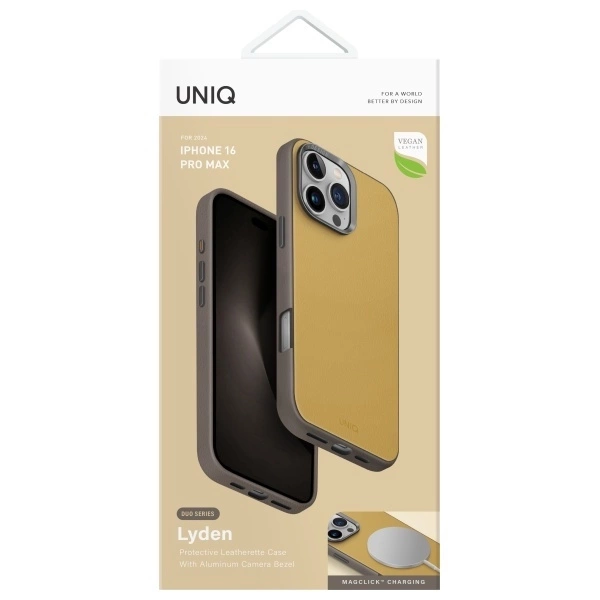 Etui UNIQ Lyden DS iPhone 16 Pro Max 6.9" Magclick Charging żółto-szary/yellow-grey