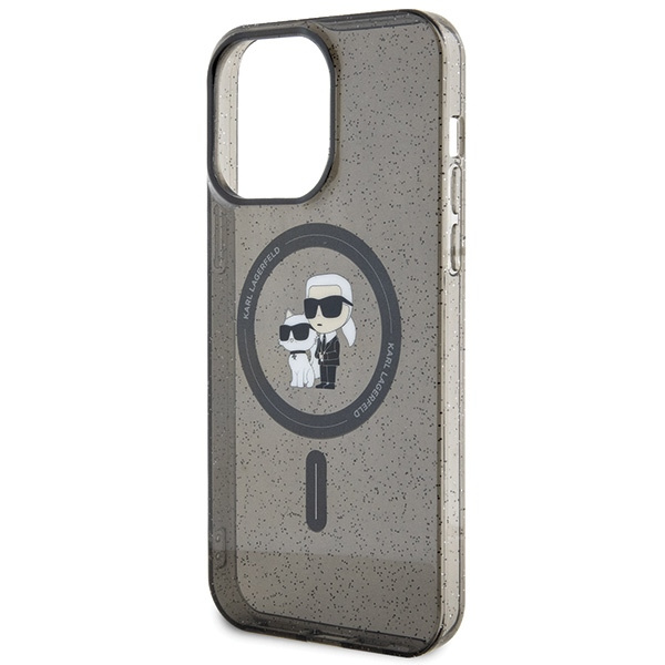 Etui Karl Lagerfeld KLHMP15XHGKCNOK iPhone 15 Pro Max 6.7" czarny/black hardcase Karl&Choupette Glitter MagSafe Case