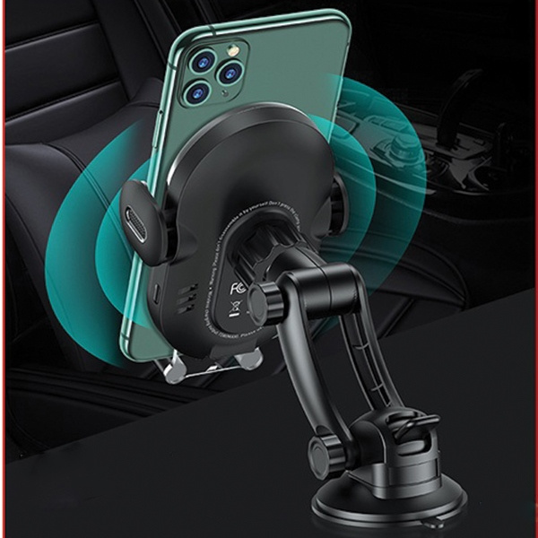 USAMS Uchwyt indukcyjny 15W Automatyczny do szyby/na deskę rozdzielczą czarny