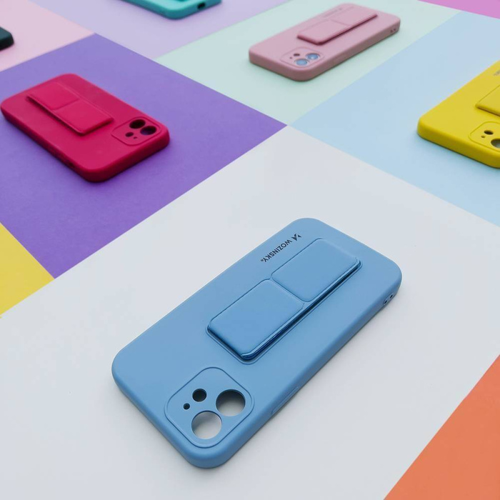 Wozinsky Kickstand Case elastyczne silikonowe etui z podstawką iPhone 13 mini miętowy