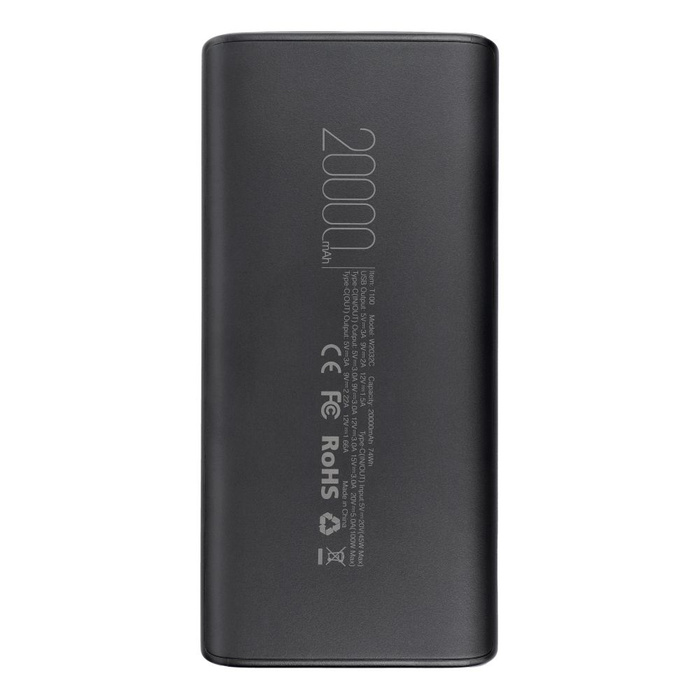 VEGER powerbank 20000 mAh PD QC3.0 5A 100W T100 (W2032C-100) czarny