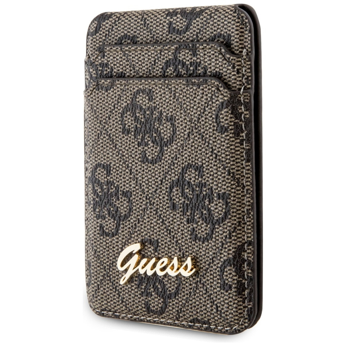 Guess Wallet Card Slot Stand GUWMSHG4SHW brązowy/brown MagSafe 4G Classic Logo