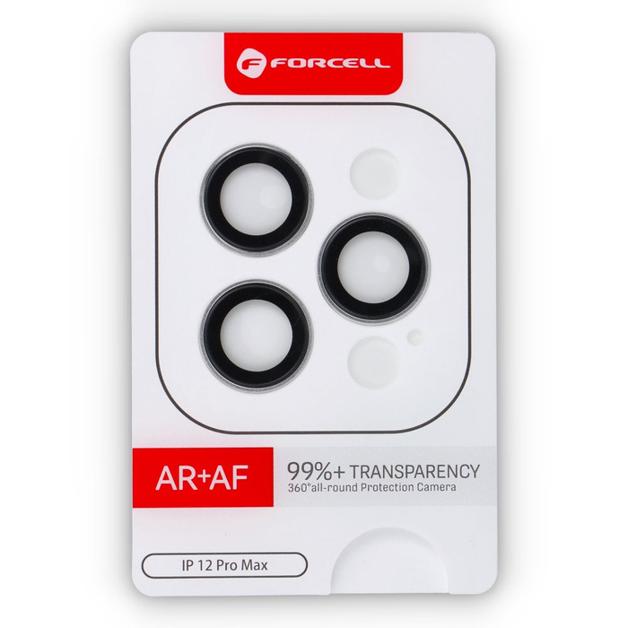 Szkło hartowane na aparat do iPhone 12 Pro Max Forcell Premium srebrne