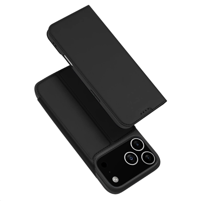 Etui Dux Ducis Skin Pro na iPhone 17 Pro z klapką i miejscem na kartę - czarne