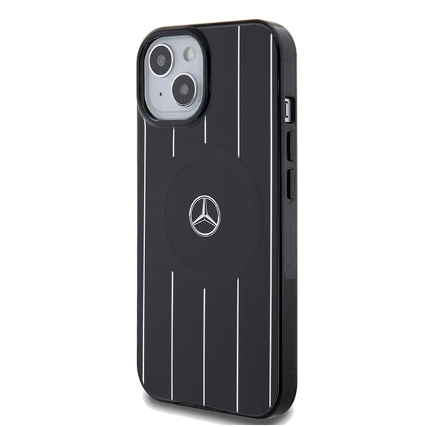 Etui Mercedes MEHMP15S23HRSK iPhone 15 6.1" czarny/black hardcase Double Layer Crossed Lines MagSafe Case