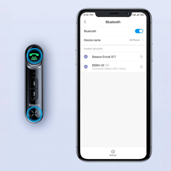 Transmiter Bluetooth AUX Baseus BSBA-02 (Overseas Edition) - czarny