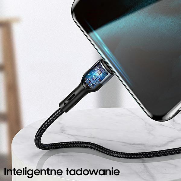 USAMS Kabel pleciony U55 USB-C for set U55 zielony/green 1m SJ449USBSG02 (US-SJ449)