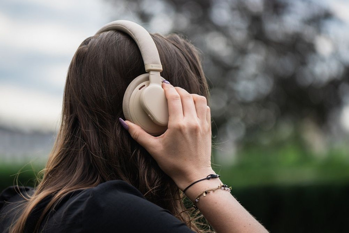 Słuchawki bezprzewodowe nauszne Forcell F-Audio Touch Beat ANC beżowe